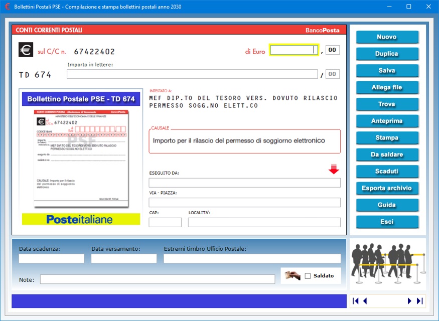 Bollettini Postali PSE - Software per la compilazione e ...