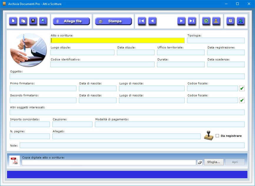 Archivia Documenti Pro 3 0 Software Per Archiviare Atti E Scritture Diplomi E Attestati Posta Buste Paga Bollette Libri Articoli Giornalistici E Ogni Altro Documento